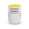 15oz Pyrenean Shepherd Latin Mug, Yellow, front view