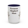 15oz Pyrenean Shepherd Dog Mom Mug, Navy, front view