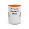 15oz Pyrenean Shepherd Dog Mom Mug, Orange, front view