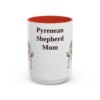 15oz Pyrenean Shepherd Dog Mom Mug, Red, front view