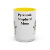 15oz Pyrenean Shepherd Dog Mom Mug, Yellow, front view