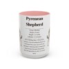 15oz Pyrenean Shepherd Mug, Pink, front view