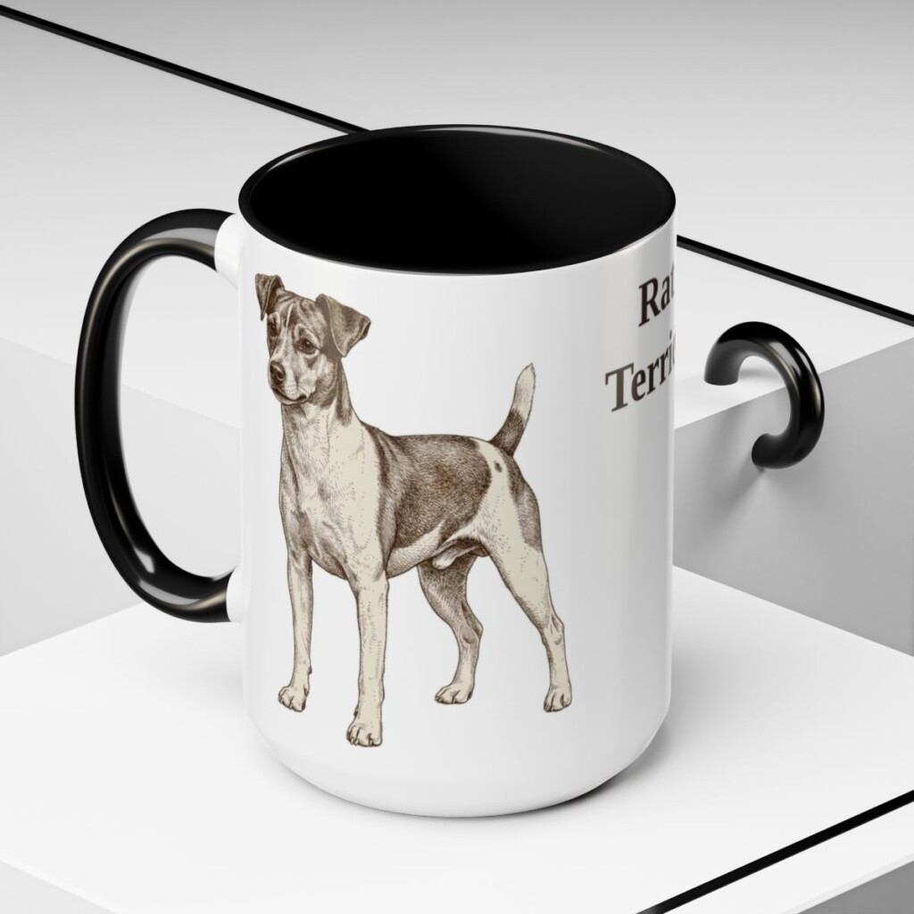 15oz Rat Terrier Mug, Black, lifestyle photo