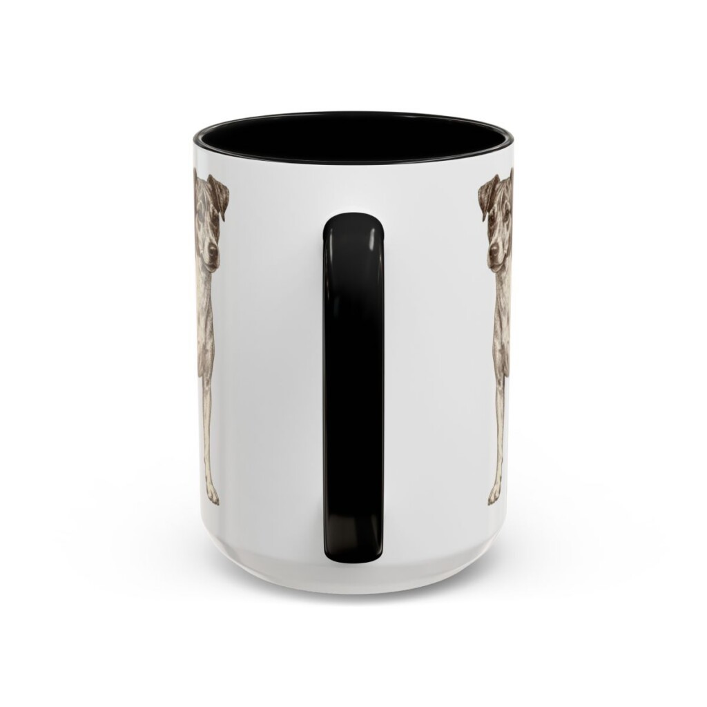15oz Rat Terrier Dog Dad Mug, Black, back view