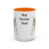 15oz Rat Terrier Dog Dad Mug, Orange, front view