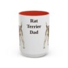 15oz Rat Terrier Dog Dad Mug, Red, front view
