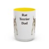 15oz Rat Terrier Dog Dad Mug, Yellow, front view