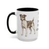 15oz Funny Rat Terrier Mug, Black, left side view