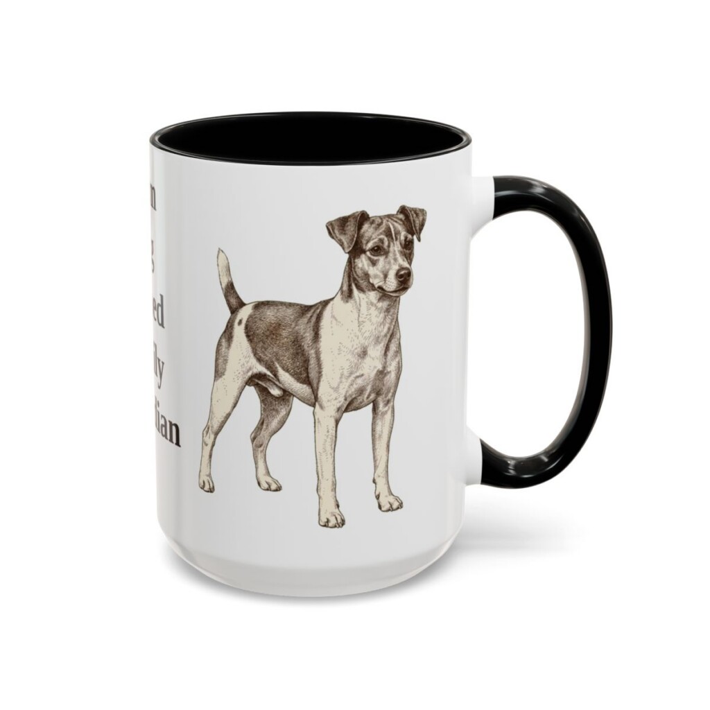 15oz Funny Rat Terrier Mug, Black, right side view