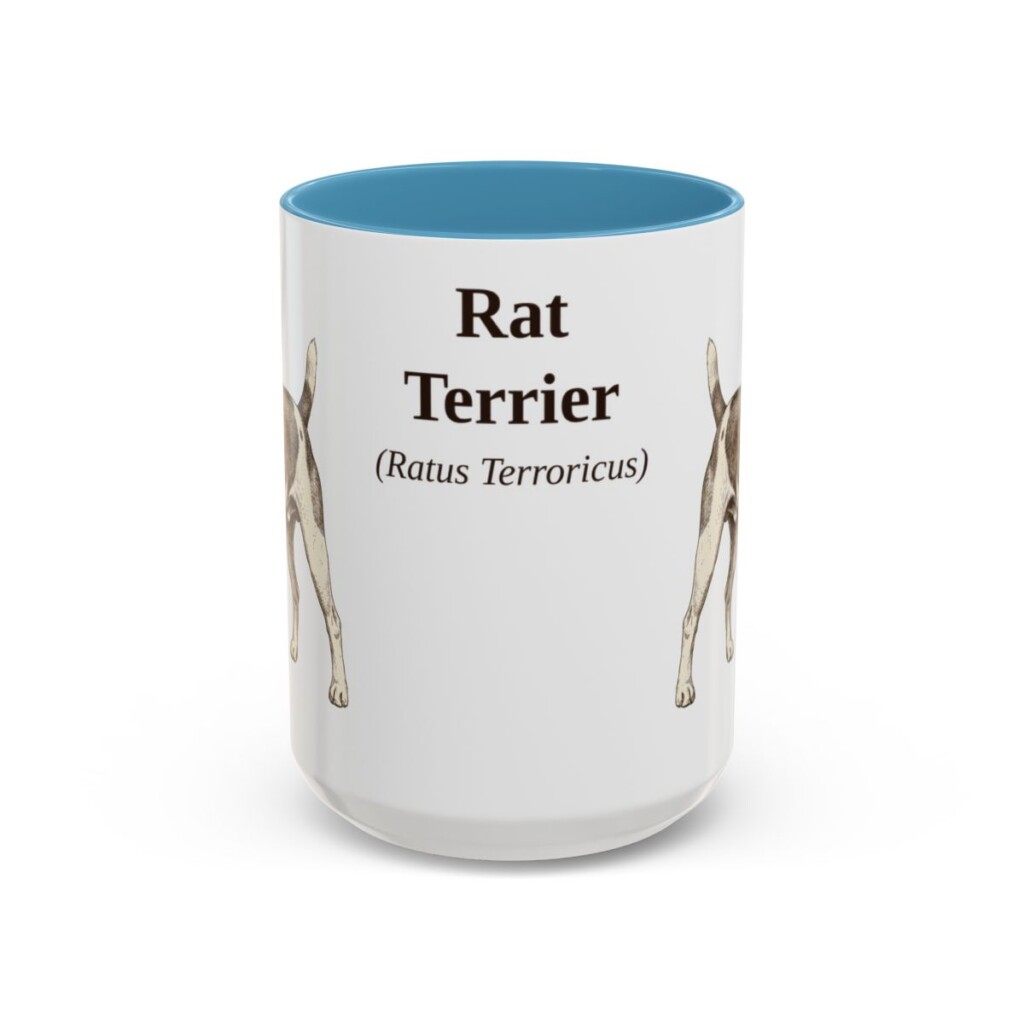 15oz-rat-terrier-mug-latin-light-blue 15oz Rat Terrier Latin Mug, Light Blue, front view