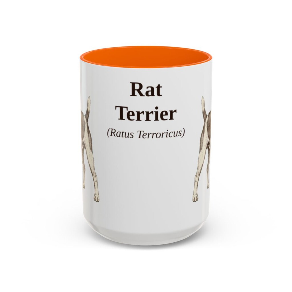 15oz-rat-terrier-mug-latin-orange 15oz Rat Terrier Latin Mug, Orange, front view