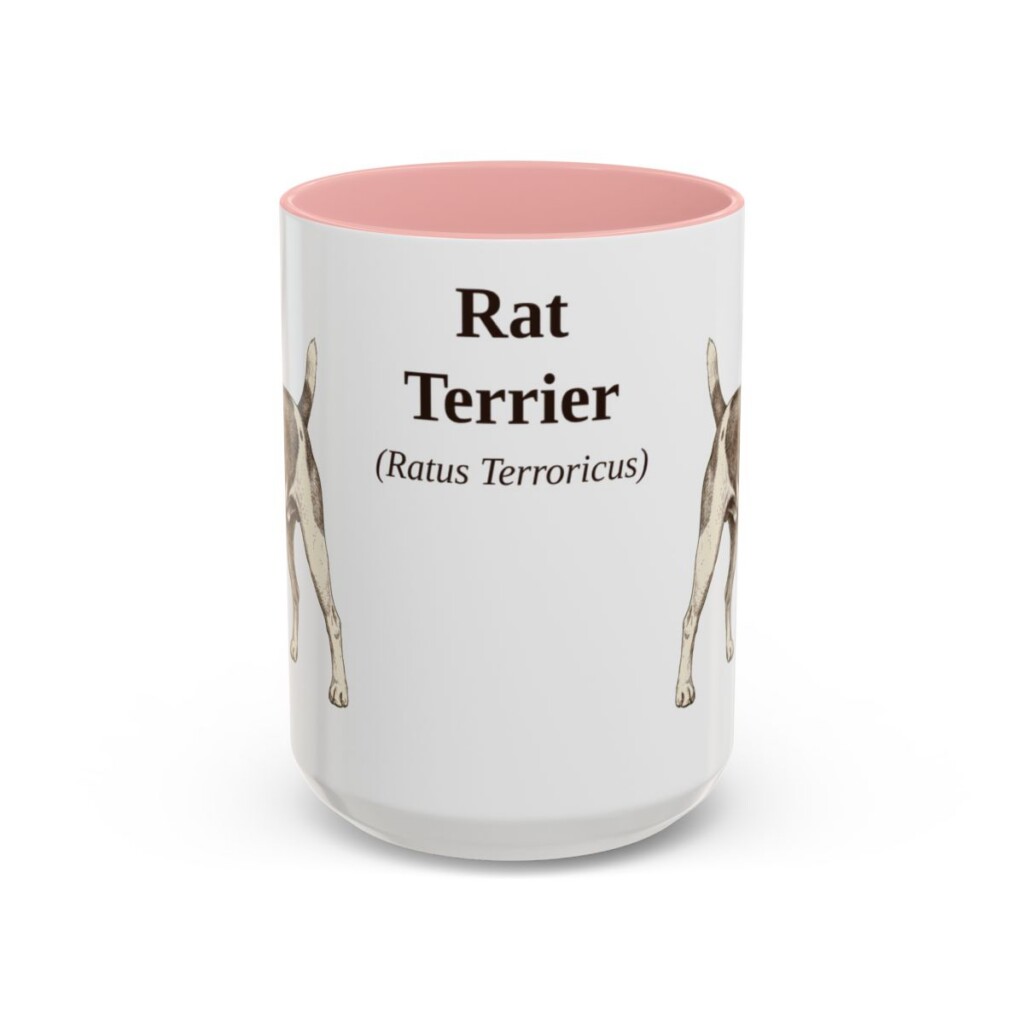 15oz-rat-terrier-mug-latin-pink 15oz Rat Terrier Latin Mug, Pink, front view