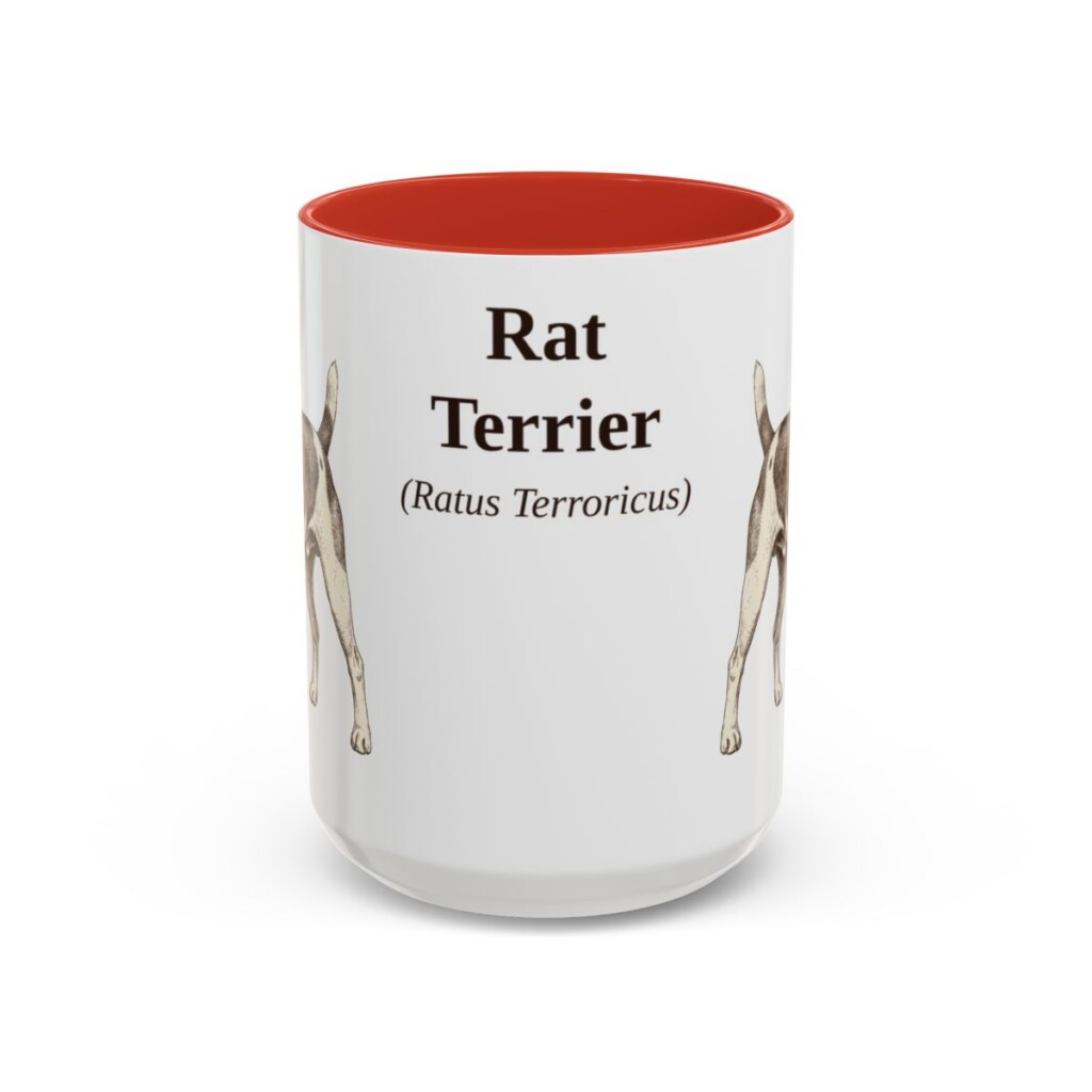 15oz-rat-terrier-mug-latin-red 15oz Rat Terrier Latin Mug, Red, front view