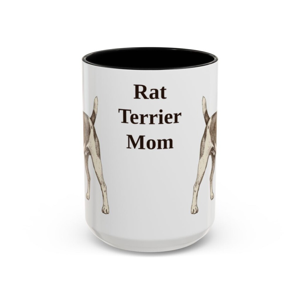 15oz Rat Terrier Dog Mom Mug, Black, front view