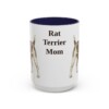15oz Rat Terrier Dog Mom Mug, Navy, front view