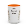 15oz Rat Terrier Dog Mom Mug, Orange, front view
