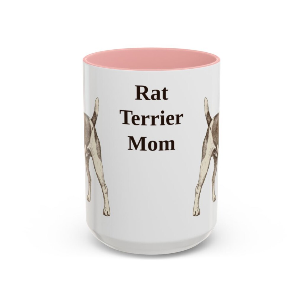 15oz Rat Terrier Dog Mom Mug, Pink, front view