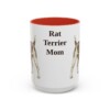 15oz Rat Terrier Dog Mom Mug, Red, front view