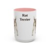 15oz Rat Terrier Mug, Pink, front view