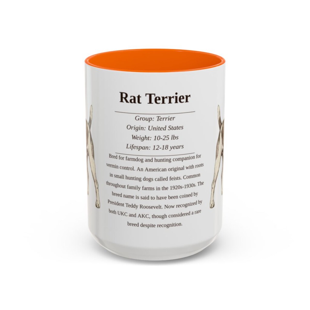 15oz-rat-terrier-mug-writeup-orange 15oz Rat Terrier Mug, Orange, front view