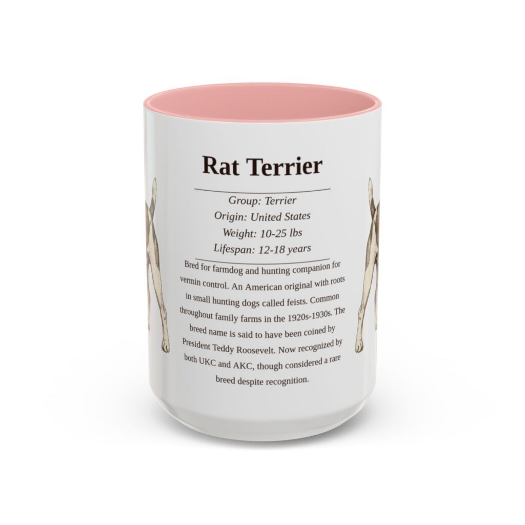 15oz-rat-terrier-mug-writeup-pink 15oz Rat Terrier Mug, Pink, front view