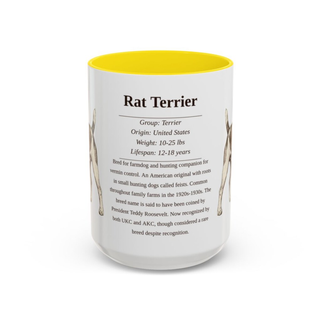 15oz-rat-terrier-mug-writeup-yellow 15oz Rat Terrier Mug, Yellow, front view