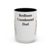 15oz Redbone Coonhound Dog Dad Mug, Black, front view