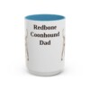 15oz Redbone Coonhound Dog Dad Mug, Light Blue, front view