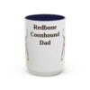 15oz Redbone Coonhound Dog Dad Mug, Navy, front view