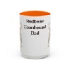 15oz Redbone Coonhound Dog Dad Mug, Orange, front view