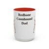 15oz Redbone Coonhound Dog Dad Mug, Red, front view