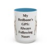 15oz Funny Redbone Coonhound Mug, Light Blue, front view