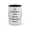15oz Funny Redbone Coonhound Mug, Navy, front view