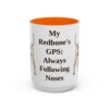 15oz Funny Redbone Coonhound Mug, Orange, front view