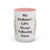 15oz Funny Redbone Coonhound Mug, Pink, front view