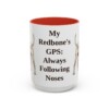 15oz Funny Redbone Coonhound Mug, Red, front view