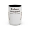 15oz Redbone Coonhound Latin Mug, Black, front view