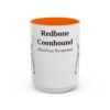 15oz Redbone Coonhound Latin Mug, Orange, front view