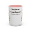 15oz Redbone Coonhound Latin Mug, Pink, front view