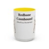 15oz Redbone Coonhound Latin Mug, Yellow, front view