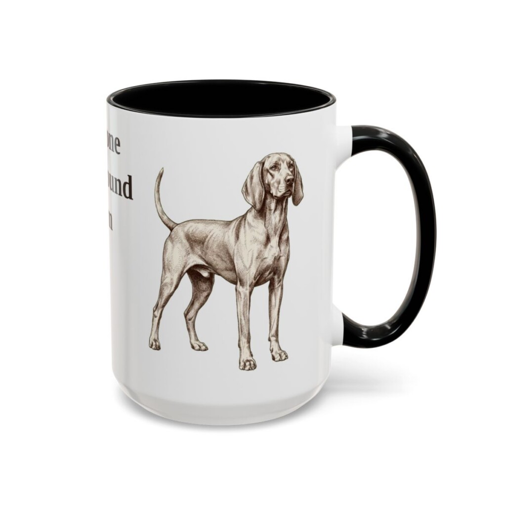 15oz Redbone Coonhound Dog Mom Mug, Black, right side view