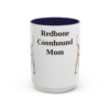15oz Redbone Coonhound Dog Mom Mug, Navy, front view