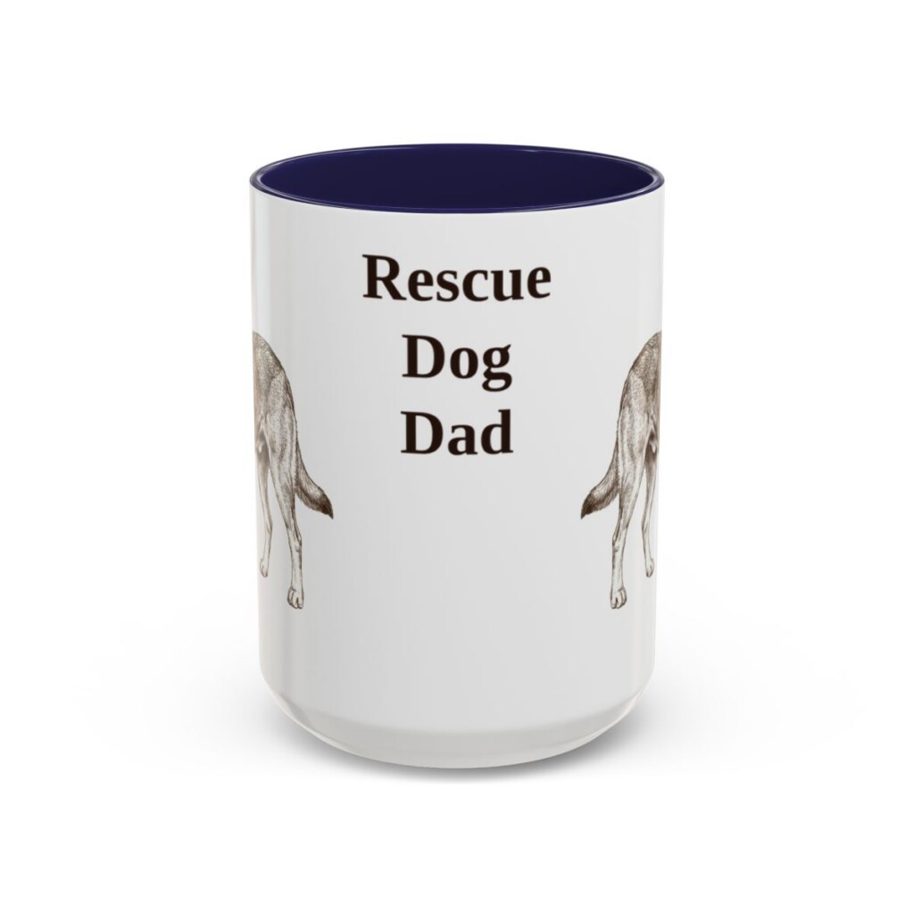 15oz Rescue Dog Dog Dad Mug, Navy, front view