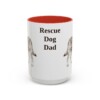 15oz Rescue Dog Dog Dad Mug, Red, front view