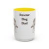 15oz Rescue Dog Dog Dad Mug, Yellow, front view