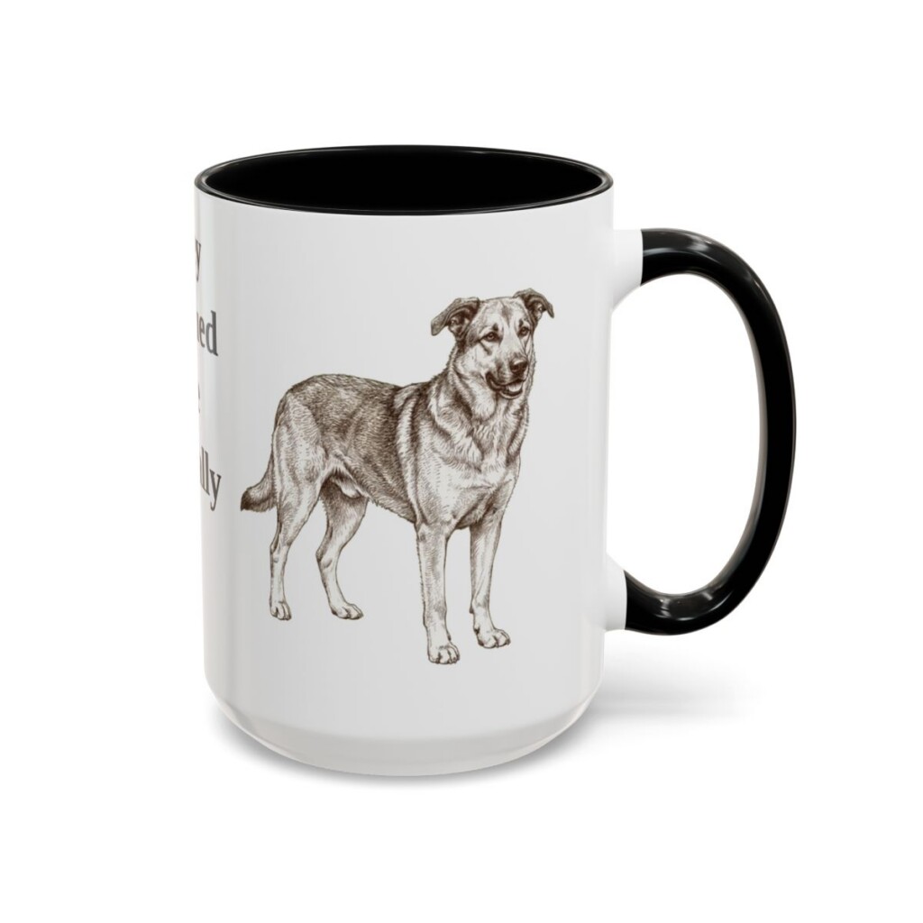 15oz-rescue-dog-mug-humor-black-right 15oz Funny Rescue Dog Mug, Black, right side view