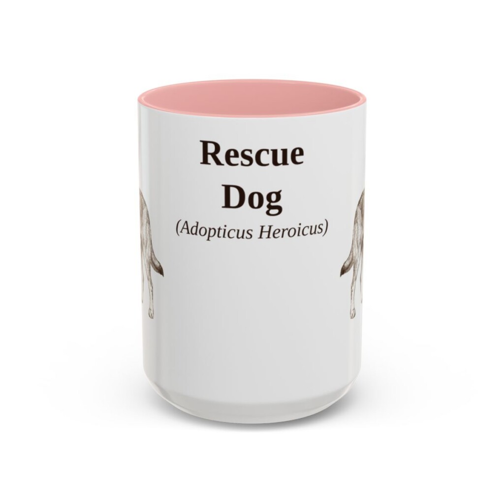 15oz-rescue-dog-mug-latin-pink 15oz Rescue Dog Latin Mug, Pink, front view