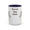 15oz Rescue Dog Dog Mom Mug, Navy, front view