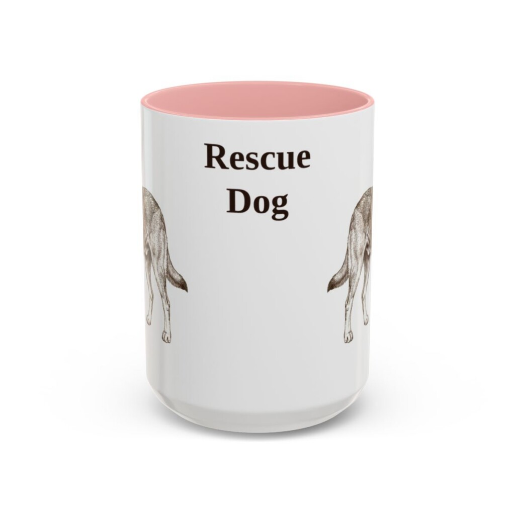 15oz-rescue-dog-mug-pink 15oz Rescue Dog Mug, Pink, front view