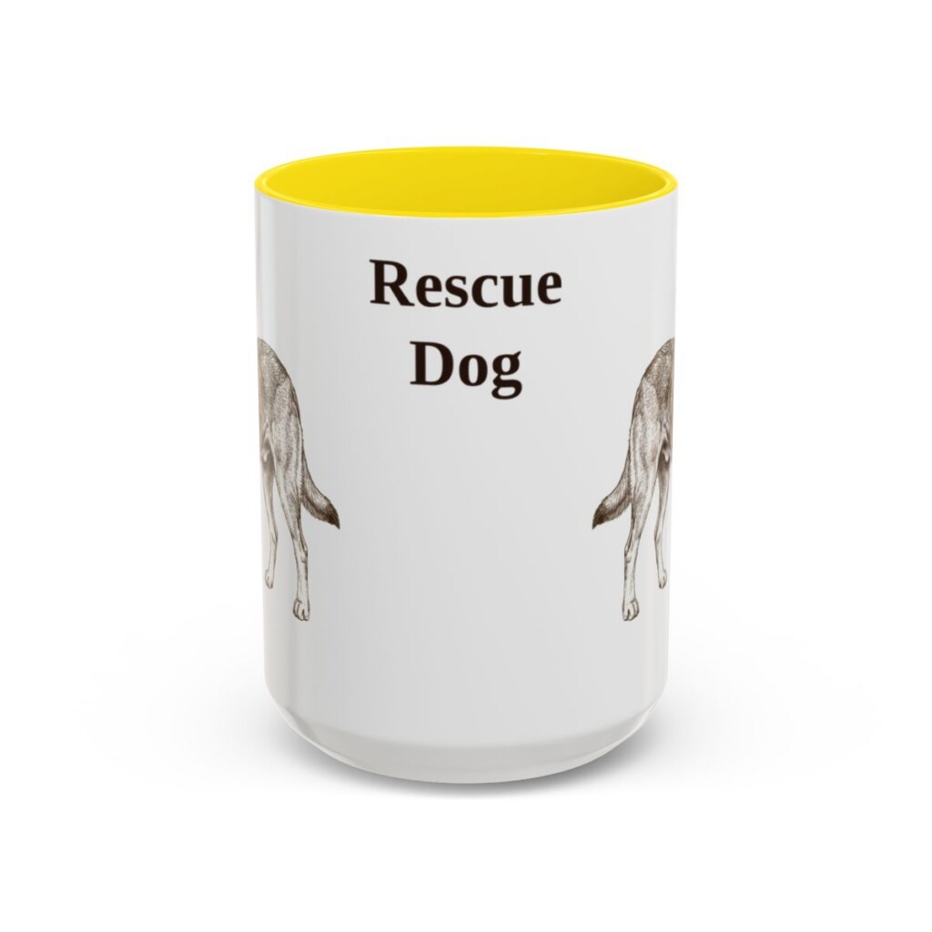 15oz-rescue-dog-mug-yellow 15oz Rescue Dog Mug, Yellow, front view
